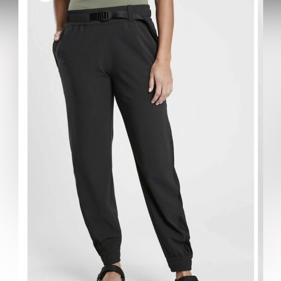 Athleta Pants Womens 12 Gray Quest Jogger Belted Activewear Athletic pull on - Picture 14 of 15